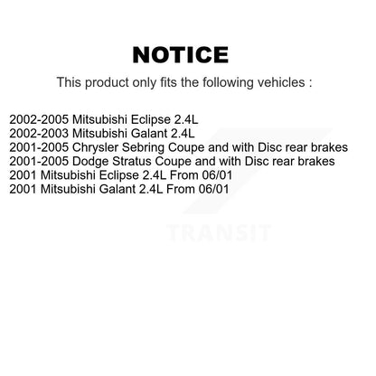 Kit de plaquettes de frein semi-métalliques avant et arrière, pour Chrysler Sebring Eclips