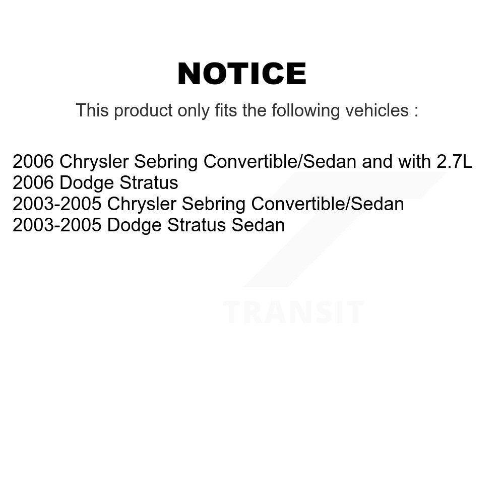 Kit de plaquettes de frein semi-métalliques avant et arrière, pour Chrysler Sebring Dodg