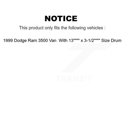 Kit de plaquettes de frein et chaussures de tambour semi-métalliques avant et arrière, pour Dodge Ram 3500 Van