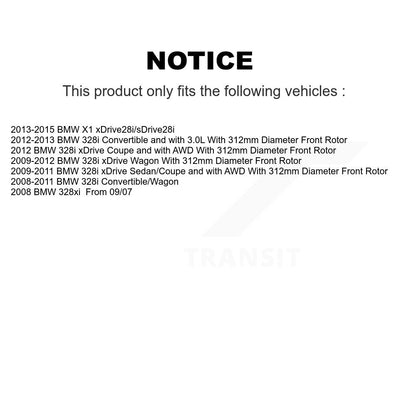 Kit de plaquettes de frein et chaussures de stationnement semi-métalliques avant et arrière, pour BMW 328i xDrive X