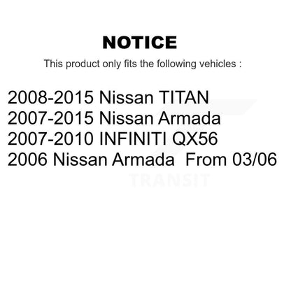 Kit de plaquettes de frein semi-métalliques avant et arrière, pour Nissan TITAN Armad