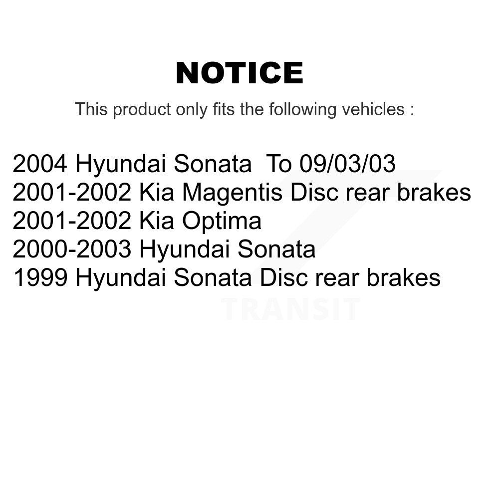 Kit de plaquettes de frein et chaussures de stationnement semi-métalliques avant et arrière, pour Hyundai Sonata Ki