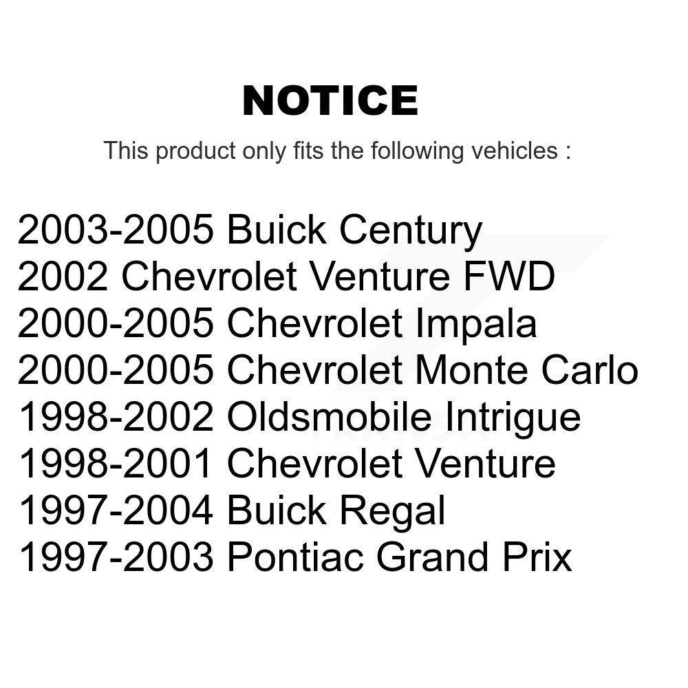 Kit de plaquettes de frein semi-métalliques avant et arrière, chaussures de stationnement pour Chevrolet Impala Buic