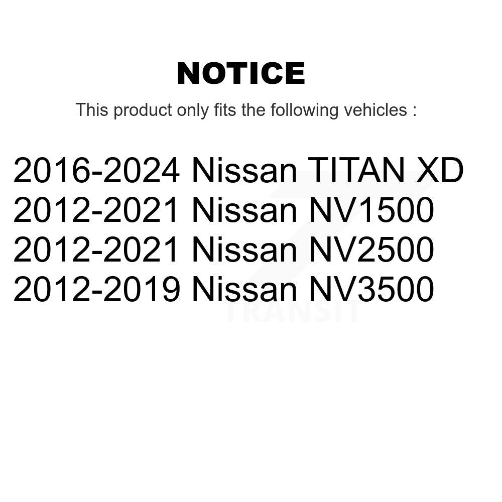 Kit de plaquettes de frein semi-métalliques avant et arrière, chaussures de stationnement pour Nissan NV2500 TITAN X
