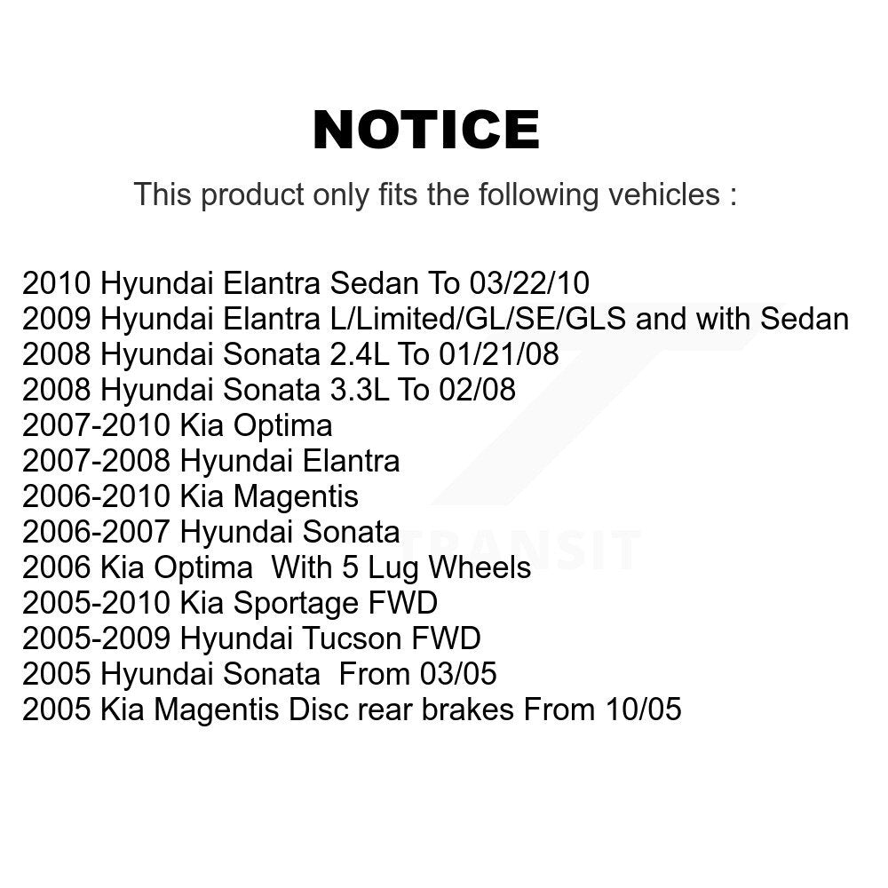 Kit de plaquettes de frein semi-métalliques avant et arrière, chaussures de stationnement pour Hyundai Elantra Tucso