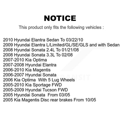 Kit de plaquettes de frein semi-métalliques avant et arrière, chaussures de stationnement pour Hyundai Elantra Tucso