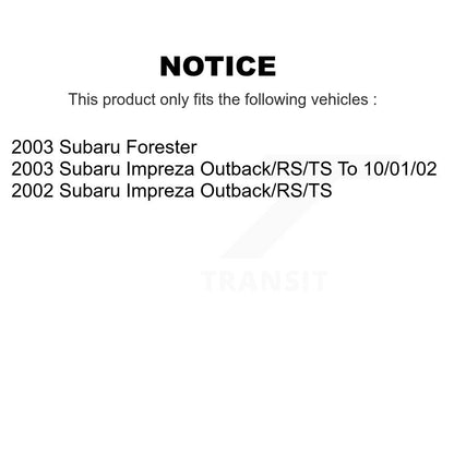 Kit de plaquettes de frein semi-métalliques avant et arrière, pour Subaru Impreza Foreste