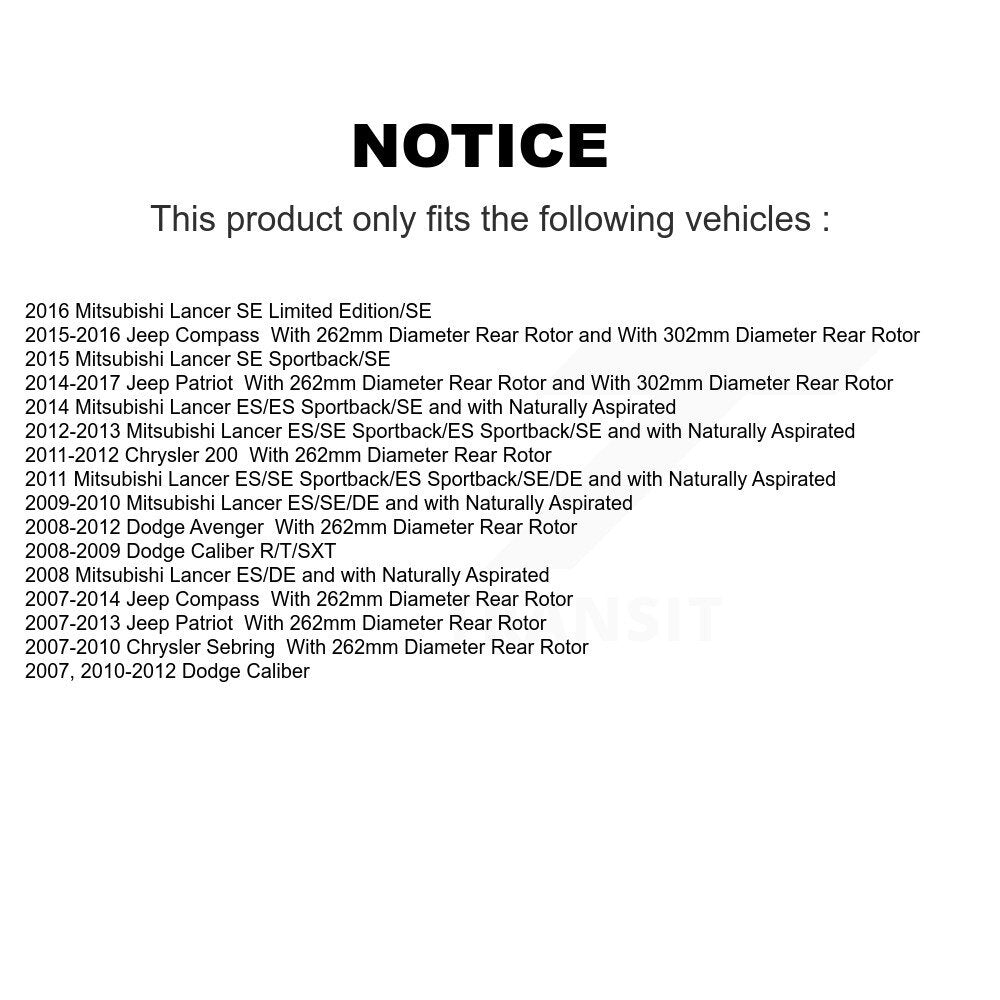 Kit de plaquettes de frein semi-métalliques avant et arrière, pour Jeep Patriot mitsubishi