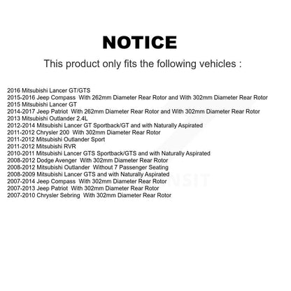 Kit de plaquettes de frein semi-métalliques avant et arrière, pour Jeep Mitsubishi Patriot