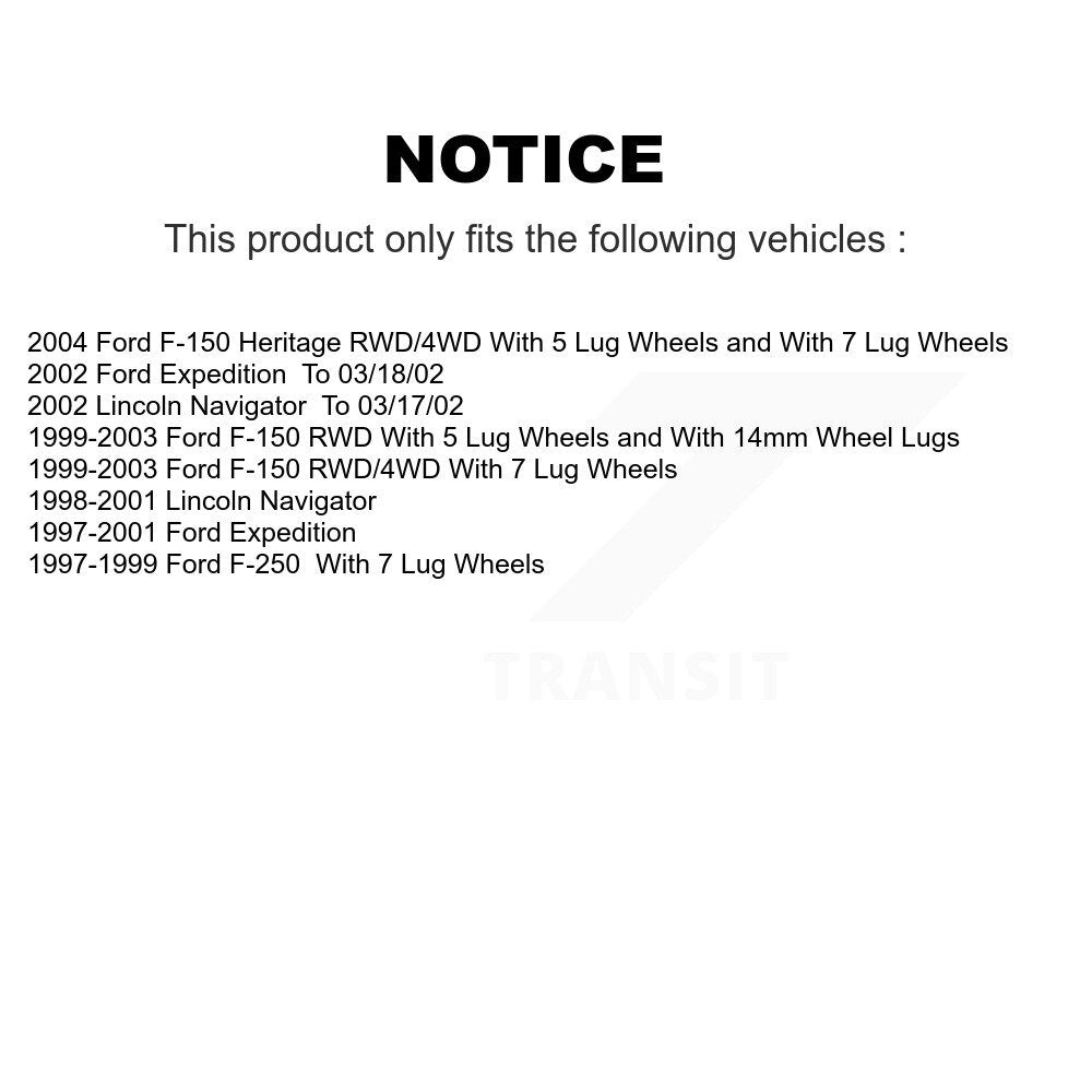 Plaquettes de frein semi-métalliques avant et arrière et Kit de chaussures de stationnement pour Ford F-150 Expeditio