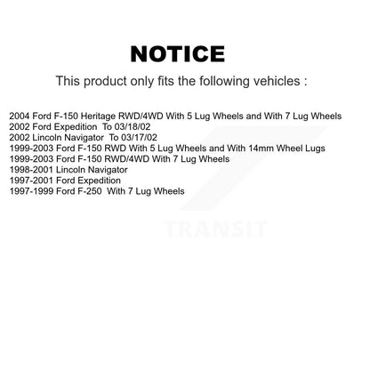 Plaquettes de frein semi-métalliques avant et arrière et Kit de chaussures de stationnement pour Ford F-150 Expeditio