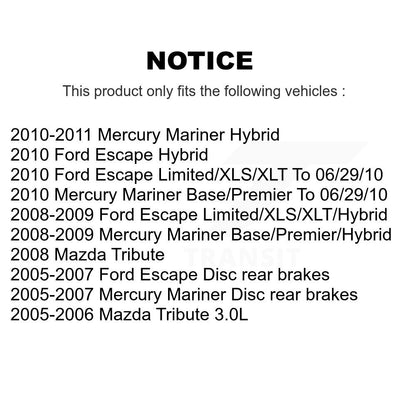 Kit de plaquettes de frein et chaussures de stationnement semi-métalliques avant et arrière, pour Ford Escape Mazda