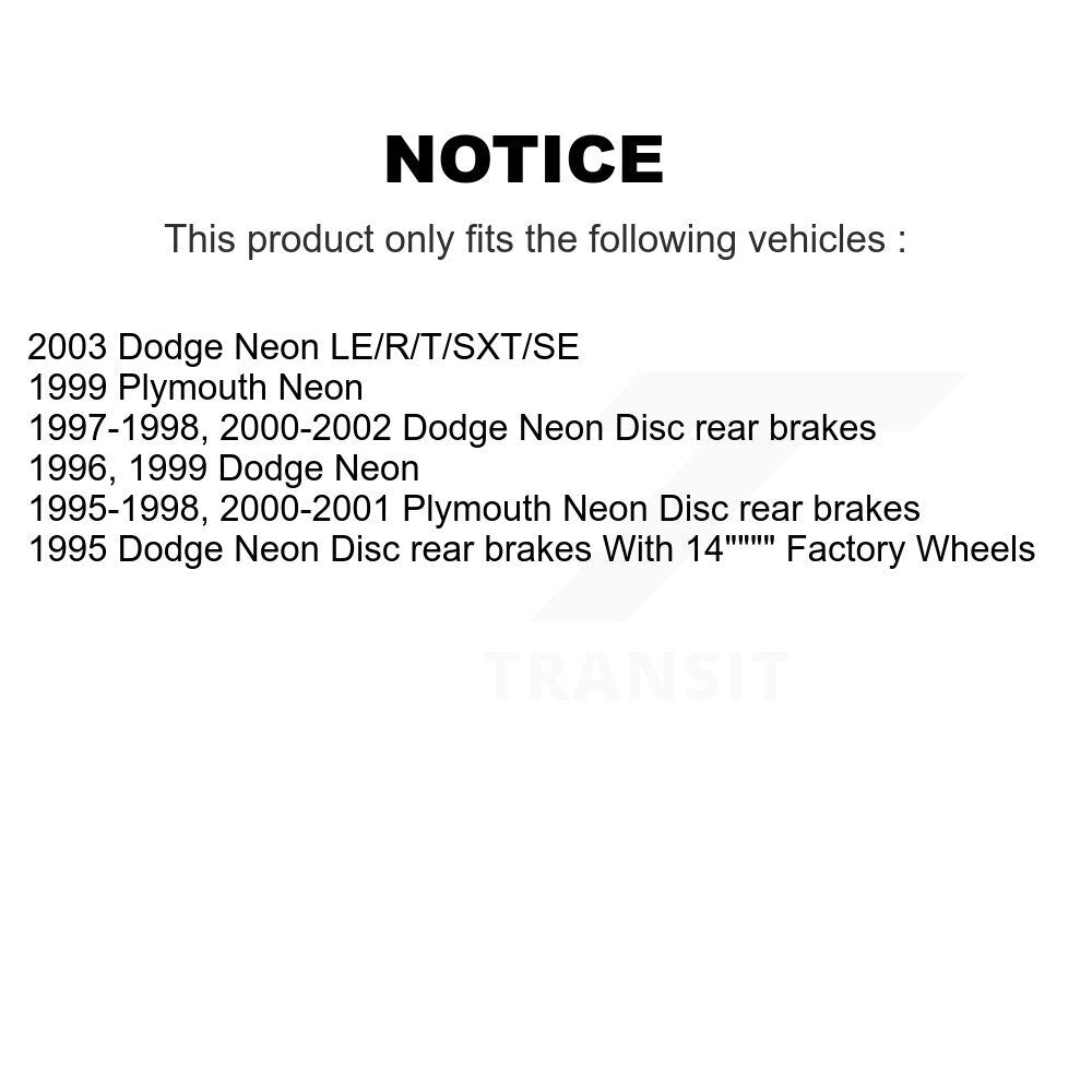 Plaquettes de frein semi-métalliques avant et arrière et Kit de chaussures de stationnement pour Neon Dodge Plymout