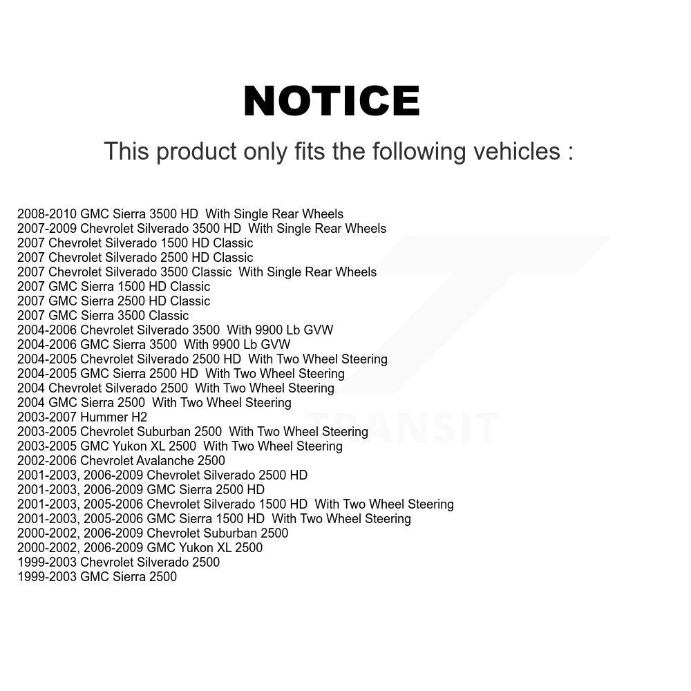 Kit de plaquettes de frein semi-métalliques avant et arrière, pour Chevrolet GMC Sierra H