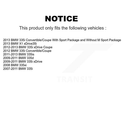 Kit de plaquettes de frein semi-métalliques avant et arrière, pour BMW 335i xDrive X1 335