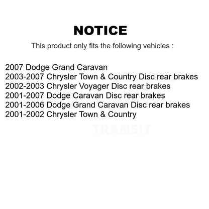 Plaquettes de frein semi-métalliques avant et arrière et Kit de chaussures de stationnement pour Dodge Grand Caravan