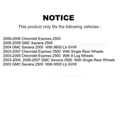 Plaquettes de frein semi-métalliques avant et arrière et Kit de chaussures de stationnement pour Chevrolet GMC Expres