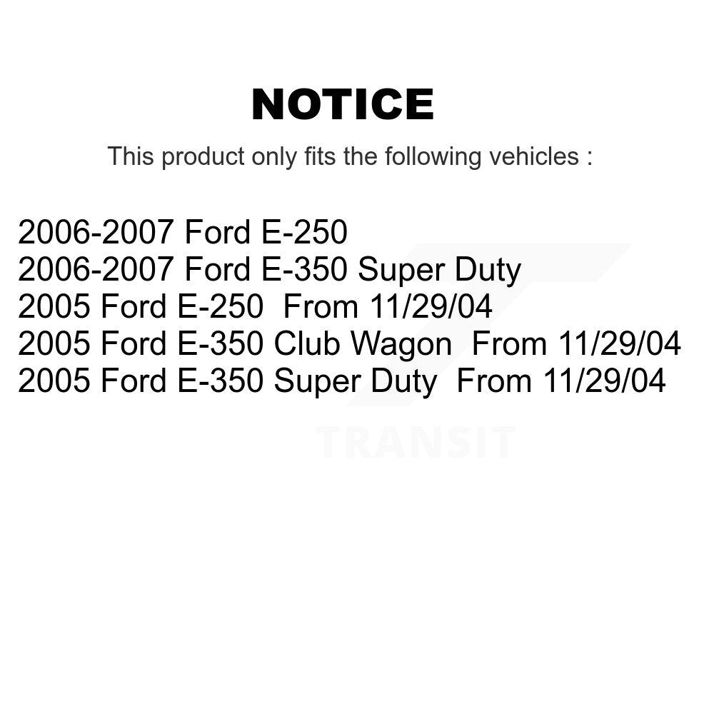 Plaquettes de frein semi-métalliques avant et arrière et Kit de chaussures de stationnement pour Ford E-350 Super Dut