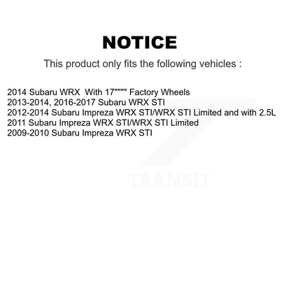 Kit de plaquettes de frein et chaussures de stationnement semi-métalliques avant et arrière, pour Subaru Impreza