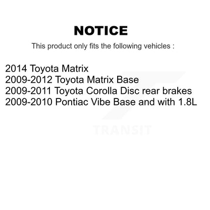 Kit de plaquettes de frein semi-métalliques avant et arrière, pour Toyota Matrix Pontia