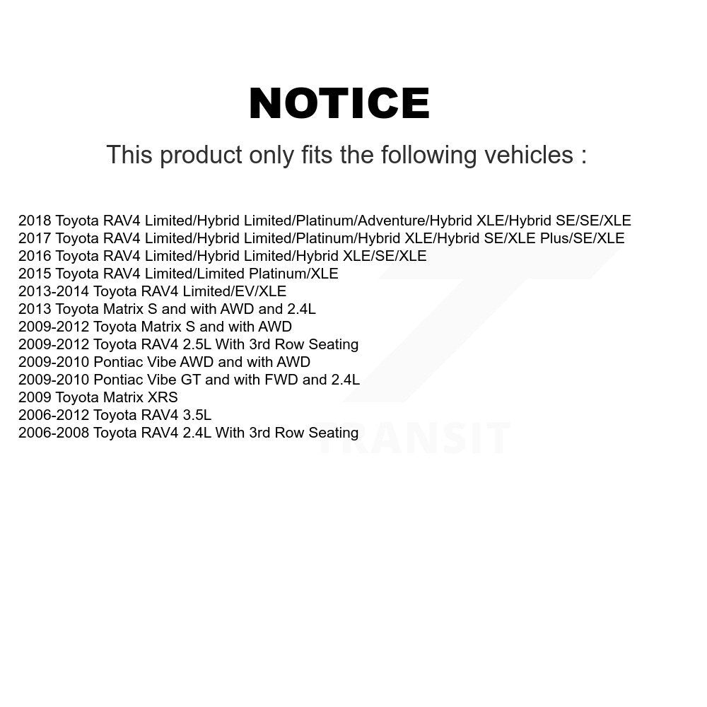 Kit de plaquettes de frein semi-métalliques avant et arrière, pour Toyota RAV4 Matrix Vib