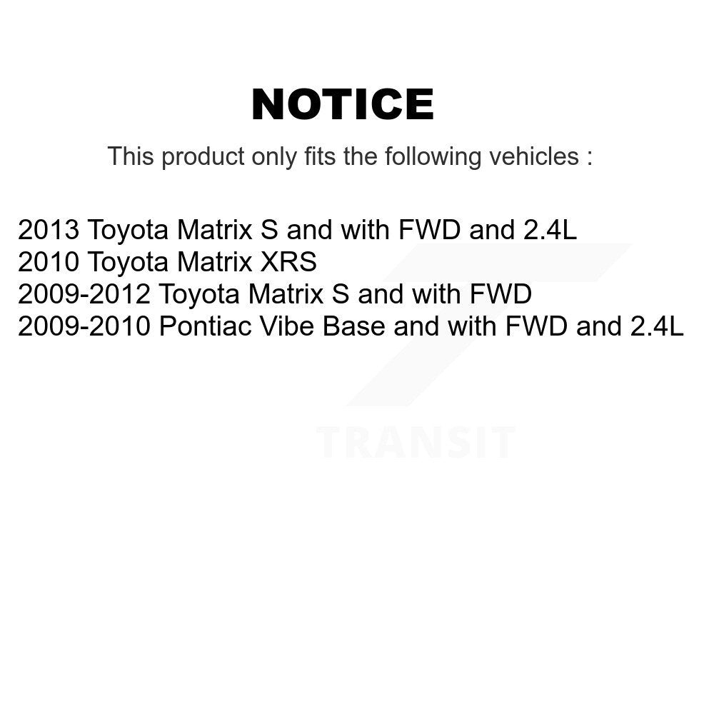 Kit de plaquettes de frein semi-métalliques avant et arrière, pour Toyota Matrix Pontia