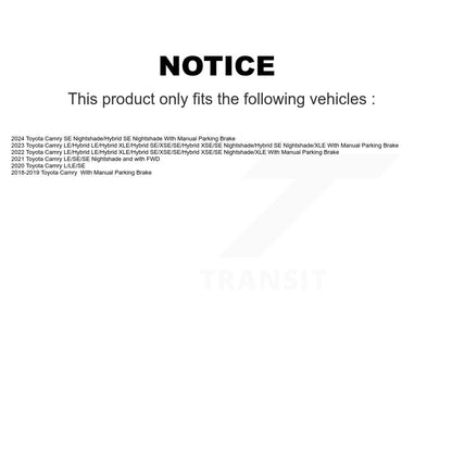 Kit de plaquettes de frein et chaussures de stationnement semi-métalliques avant et arrière, pour Toyota Camry