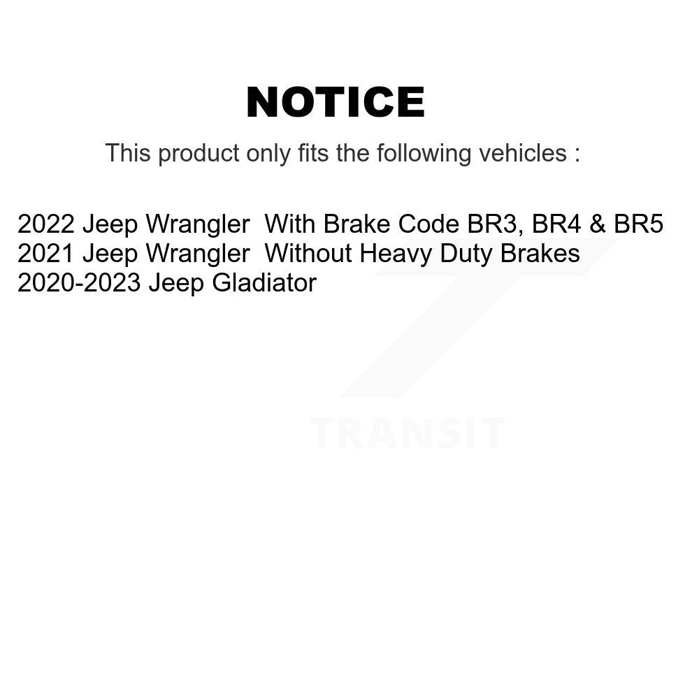 Kit de plaquettes de frein semi-métalliques avant et arrière, pour Jeep Wrangler Gladiato