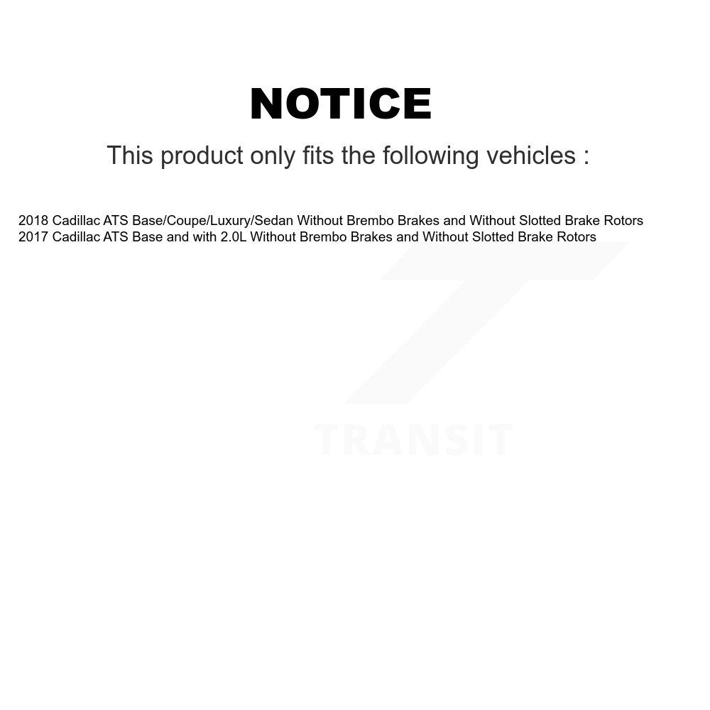 Kit de plaquettes de frein et chaussures de stationnement semi-métalliques avant et arrière, pour Cadillac ATS