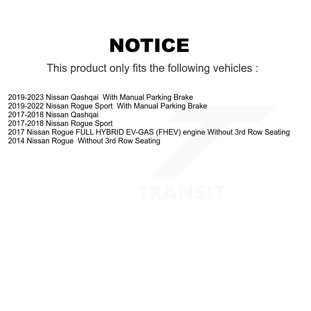 Kit de plaquettes de frein et chaussures de stationnement semi-métalliques avant et arrière, pour Nissan Rogue Spor