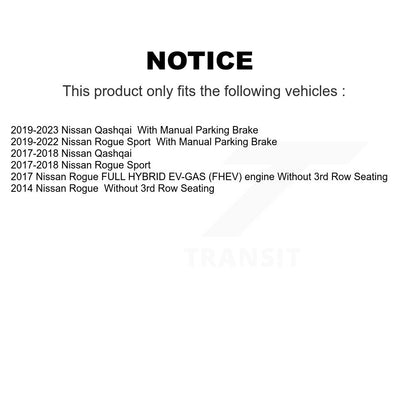 Kit de plaquettes de frein et chaussures de stationnement semi-métalliques avant et arrière, pour Nissan Rogue Spor