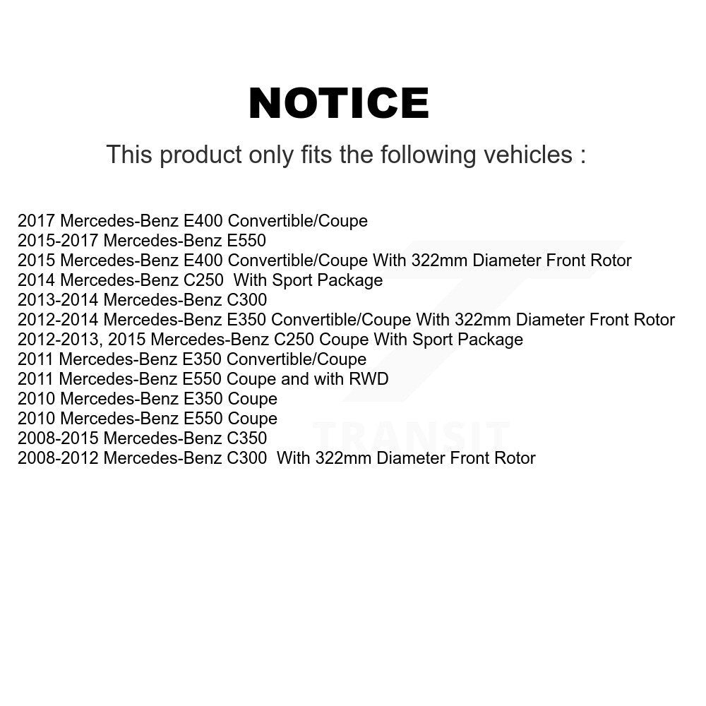 Kit de plaquettes de frein semi-métalliques avant et arrière, pour Mercedes-Benz C300 E35