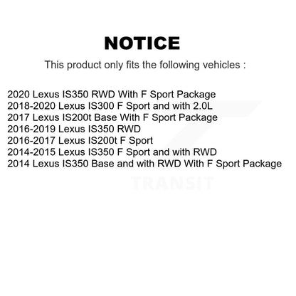 Kit de rotors de frein avant semi-métalliques et arrière en céramique (6 pièces) pour Lexus IS35