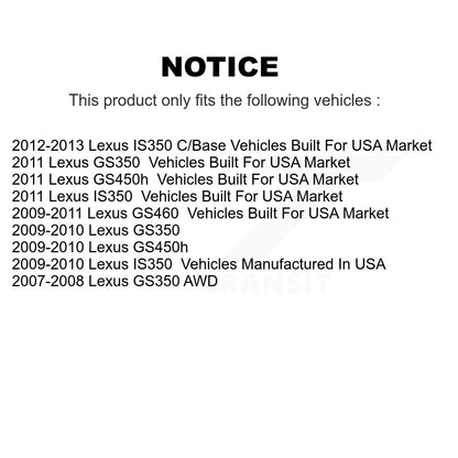 Kit de rotors de frein avant semi-métalliques et arrière en céramique (6 pièces) pour Lexus IS35