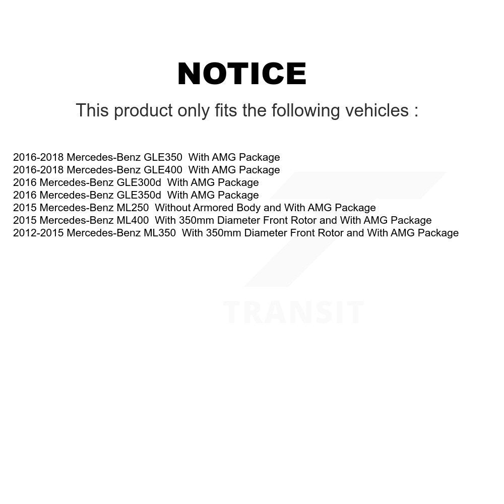 Rotor de frein à revêtement avant et Kit de plaquettes en céramique pour Mercedes-Benz ML350 GLE400 GLE35