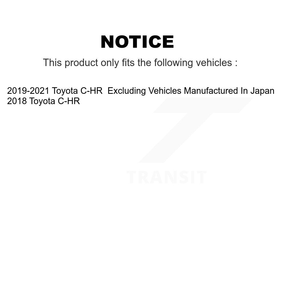 Kit de rotors de frein à disque à revêtement avant et de plaquettes en céramique pour Toyota C-HR KGA-100070