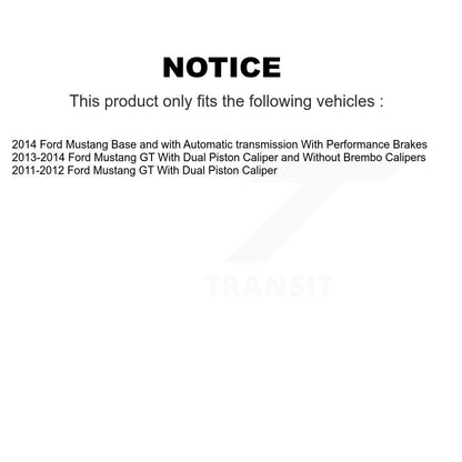Kit de rotors de frein à disque à revêtement avant et de plaquettes en céramique pour Ford Mustang KGA-100075