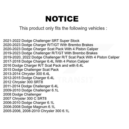 Kit de plaquettes semi-métalliques de Rotor de frein à disque, manteau avant pour Dodge Charger Chrysler 30