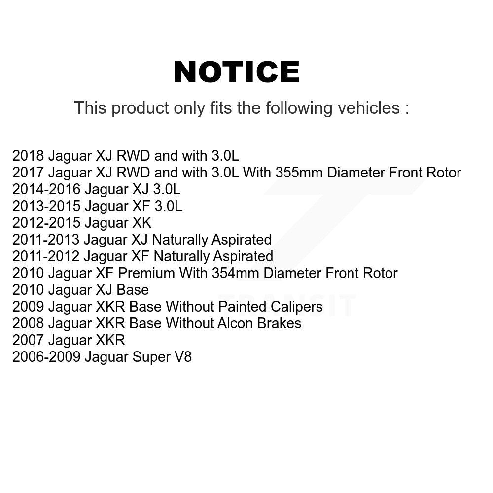Rotors de frein à disque à revêtement avant et kit de plaquettes semi-métalliques pour Jaguar XF XJ XKR X