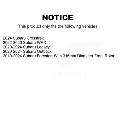 Kit de plaquettes en céramique pour Rotor de frein avant, pour Subaru Forester Outback Crosstrek WR