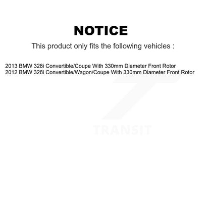 Kit de disques de frein à disque avec revêtement avant et plaquettes semi-métalliques pour BMW 328i
