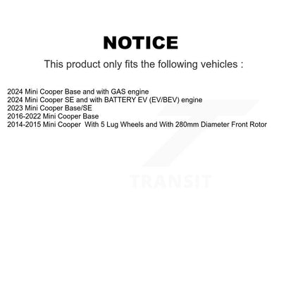 Kit de disques de frein à disque avec revêtement avant et plaquettes semi-métalliques pour Mini Cooper