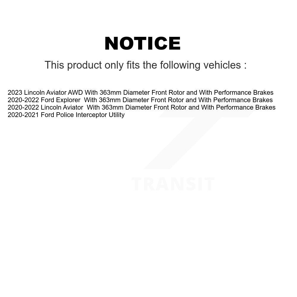 Kit de plaquettes en céramique pour rotors de frein avant, pour Ford Explorer Lincoln Aviator Polic