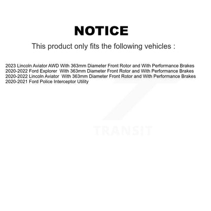 Kit de plaquettes en céramique pour rotors de frein avant, pour Ford Explorer Lincoln Aviator Polic