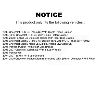 Kit de plaquettes en céramique pour Rotor de frein, manteau avant, pour Chevrolet Cobalt Saturn Ion Malibu G