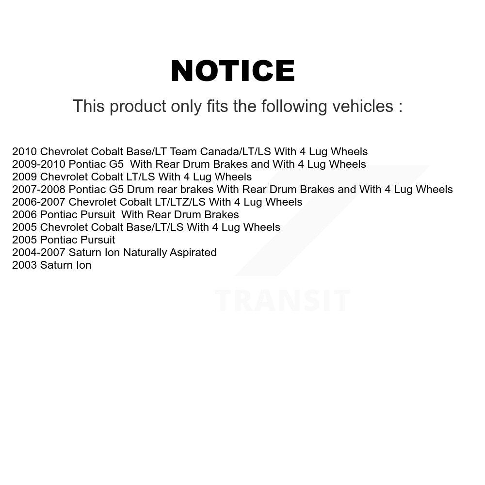 Kit de plaquettes de frein en céramique avec revêtement avant, pour Chevrolet Cobalt Pontiac G5 Satur
