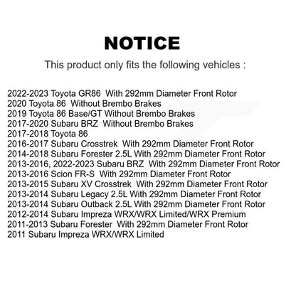Kit de plaquettes en céramique pour Rotors de frein avant, pour Subaru Forester Impreza XV Crosstre