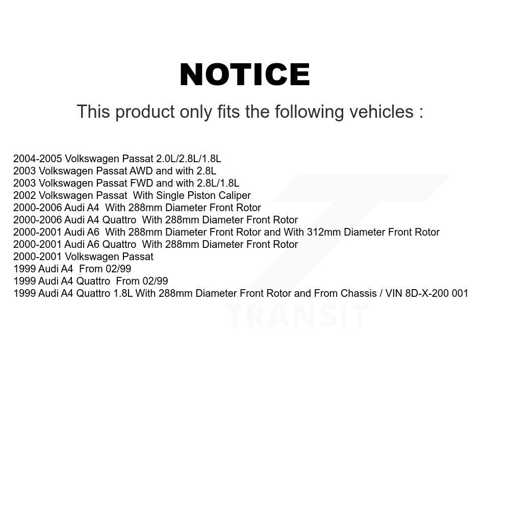 Kit de plaquettes semi-métalliques de Rotor de frein à revêtement avant, pour Audi A4 Quattro Volkswagen A