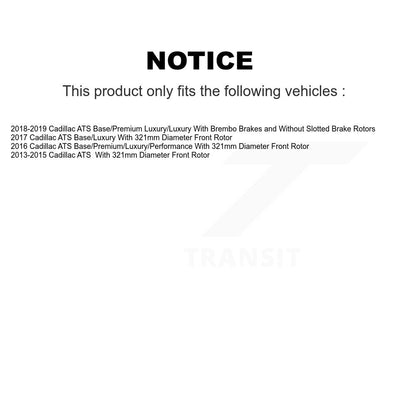 Rotors de frein à disque à revêtement avant et kit de plaquettes semi-métalliques pour Cadillac ATS
