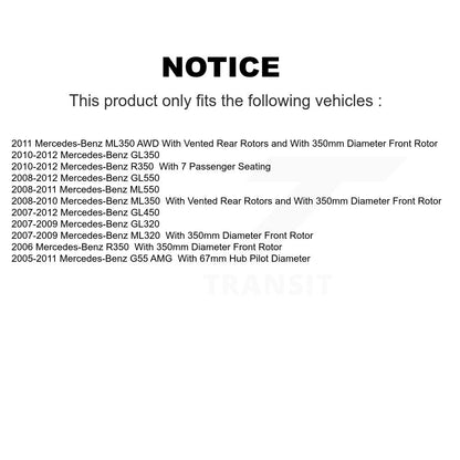 Kit de plaquettes semi-métalliques de Rotor de frein de manteau avant pour Mercedes-Benz ML350 ML320 GL35